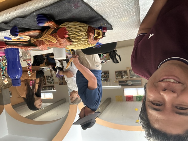 Taller de alebrijes gigantes de madera en Oaxaca